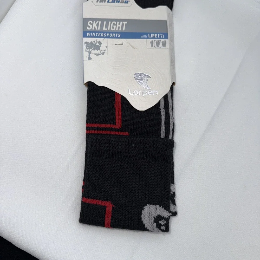 Lorpen SKI LIGHT Black Socks Size S Merino Blend Tri Layer NWT Men Women‎ Winter